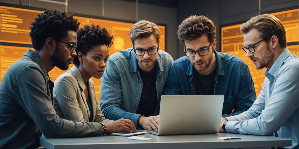People comparing web-hosting choices on a laptop