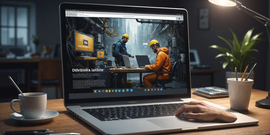 Website maintenance tasks being carried out on a laptop