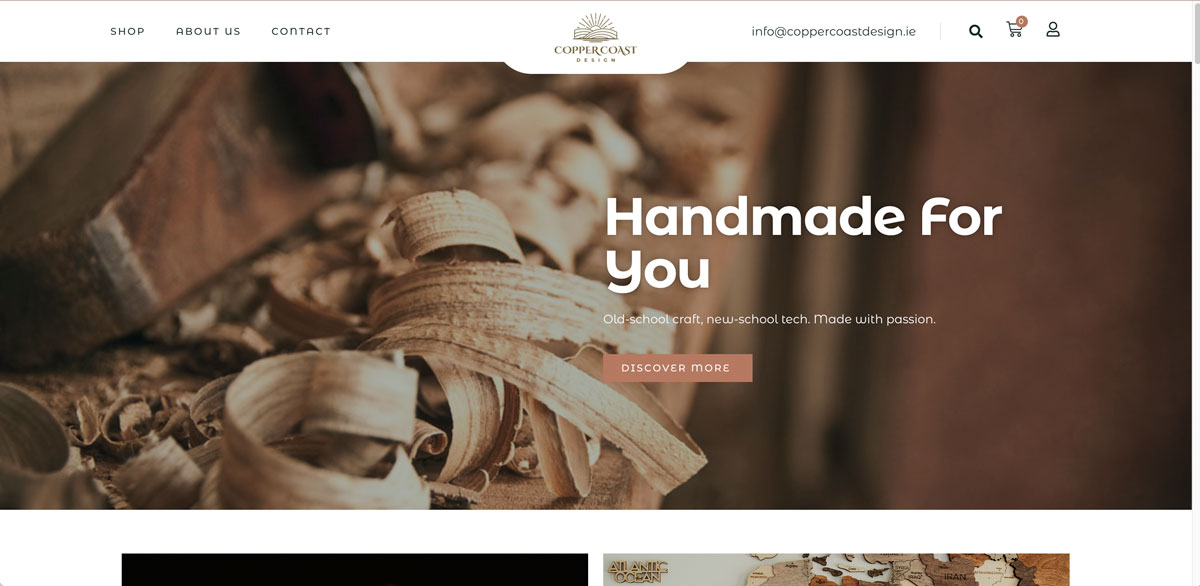 Copper Coast Design online shop homepage