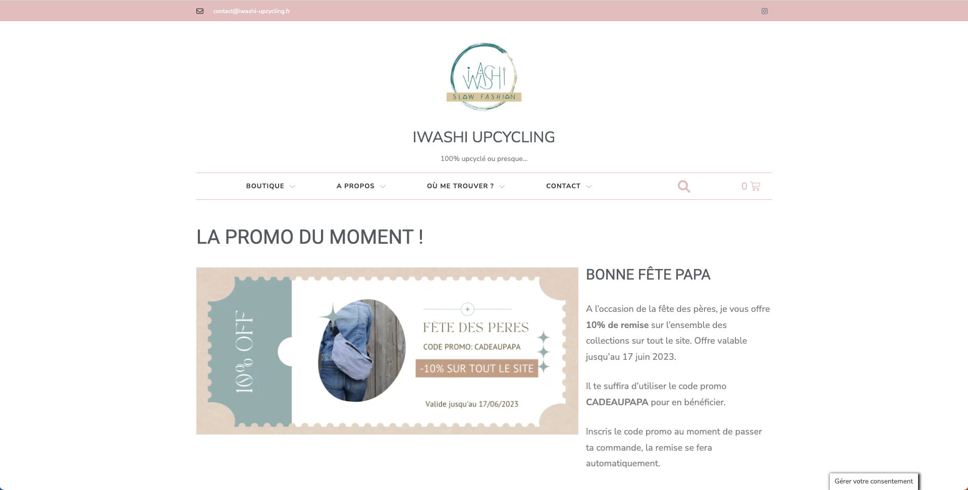 Iwashi Upcycling online shop homepage