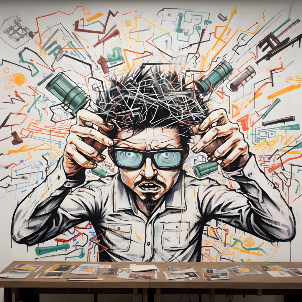 A mad scientist mural art
