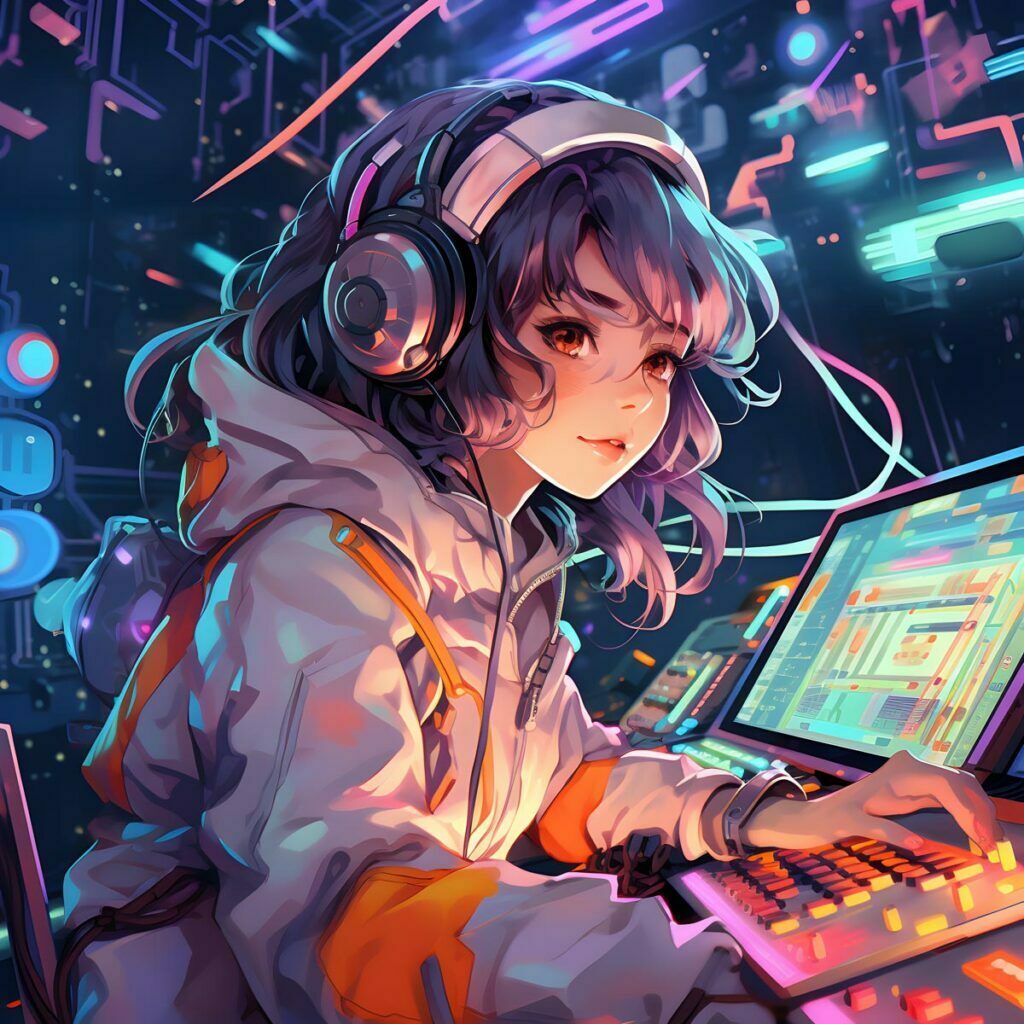 A young person anime style